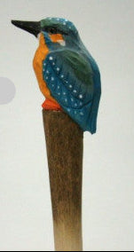 IJsvogel houten balpen met gesneden vogel, decoratief design