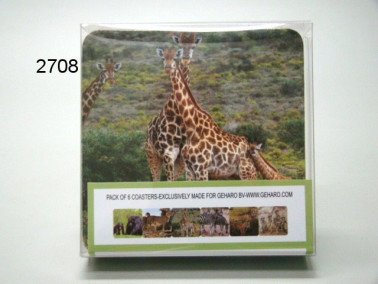 Wilde dieren onderzetters, 6 stuks