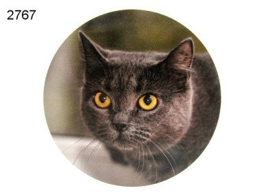 Houten decoratie zwarte poes, 15 cm