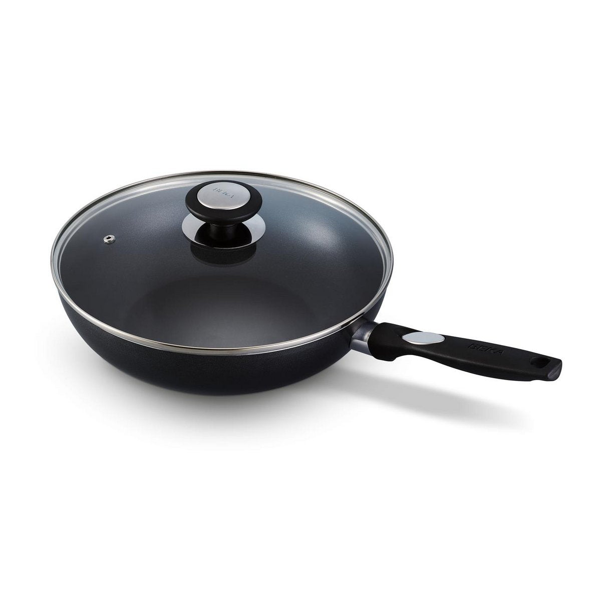 Beka Pro Induc R hapjespan met keramische antiaanbaklaag en glazen deksel Ø 28 cm