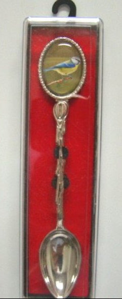 Verzilverde theelepel pimpelmees 13 cm