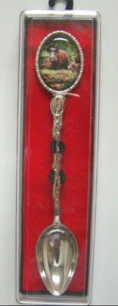 Verzilverde theelepel wild zwijn 13,5 cm