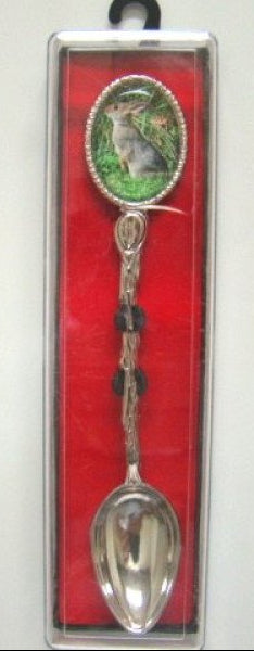 Verzilverde theelepel konijn 13,5 cm