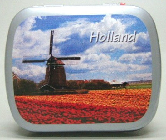 Holland bollenveld, blikje met pepermunt, 14 gram