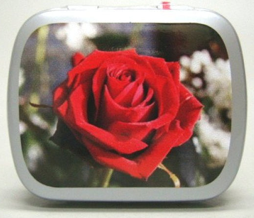 Roos, rood, blikje met pepermunt, 14 gram