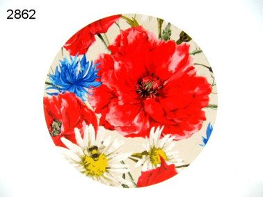 Houten decoratie veldbloemen, 15 cm