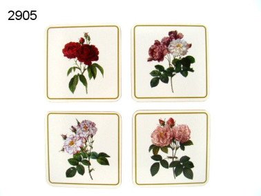 Roos onderzetters, 4 stuks