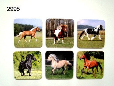 Paard onderzetters, 6 stuks