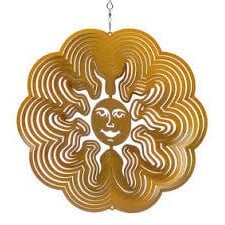 Windspinner Spin Art zon goudkleurig RVS, 30 cm