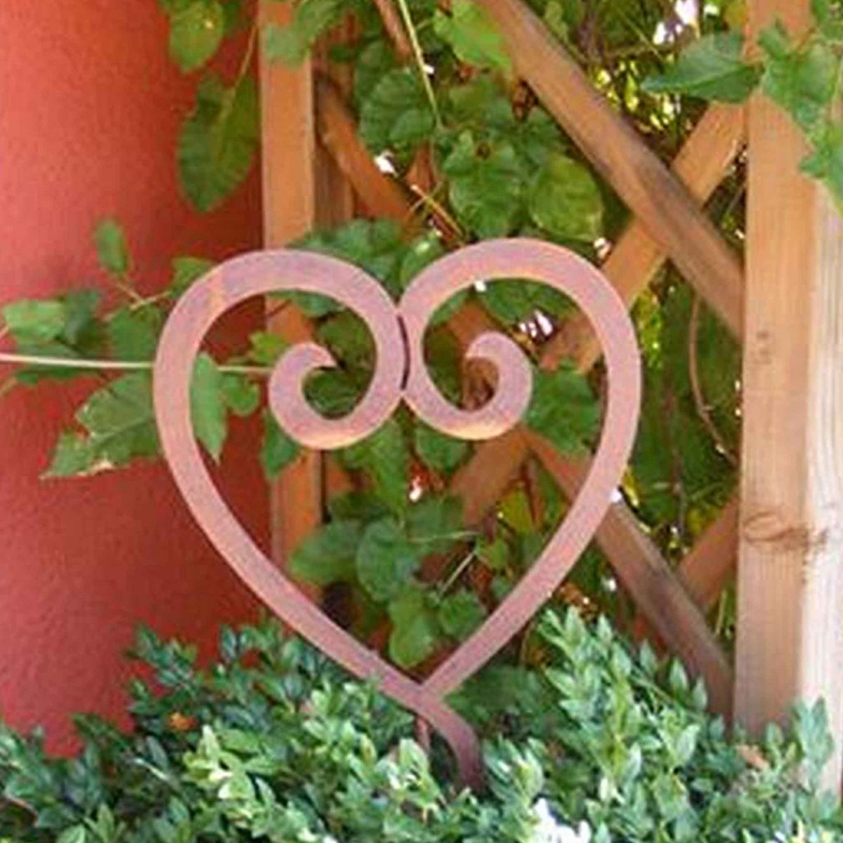 Roestmetalen decoratiehart “Swing” voor binnen en buiten