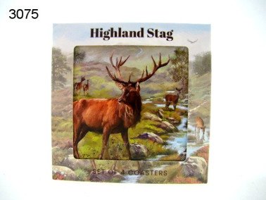 Edelhert onderzetters, 4 stuks