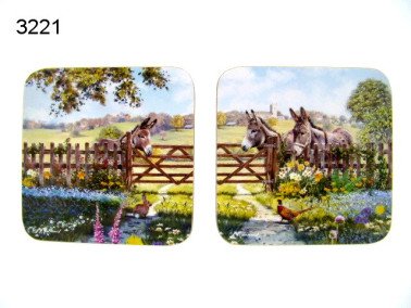 Ezel onderzetters, 4 stuks