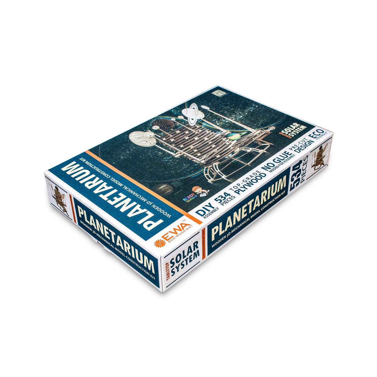 3D mechanische houten puzzel planetarium 39 × 21 × 39 cm – 534 stukjes