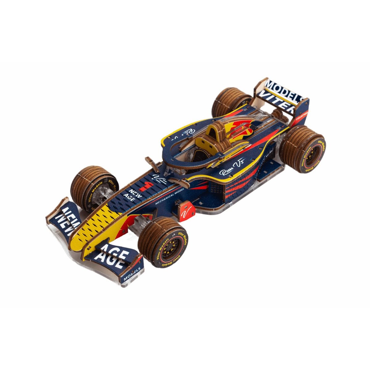 3D mechanisch modelbouw racer V3 geel/zwart/rood 17 × 7 × 4 cm – 223 stukjes