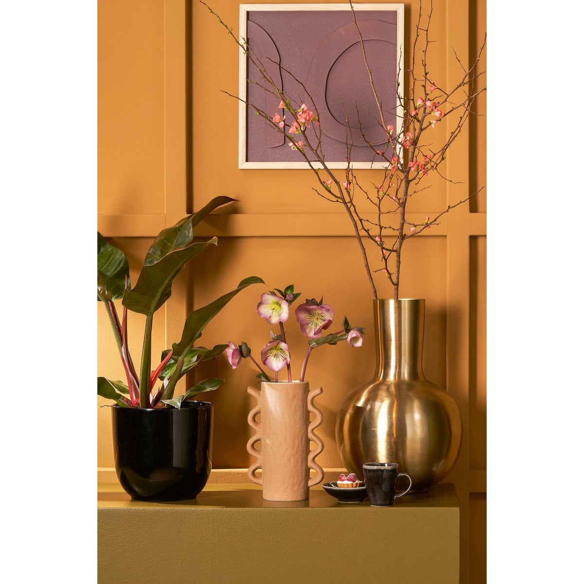 Mica Decorations Dara Vaas – Metaal Goud (H42 x Ø28 cm)