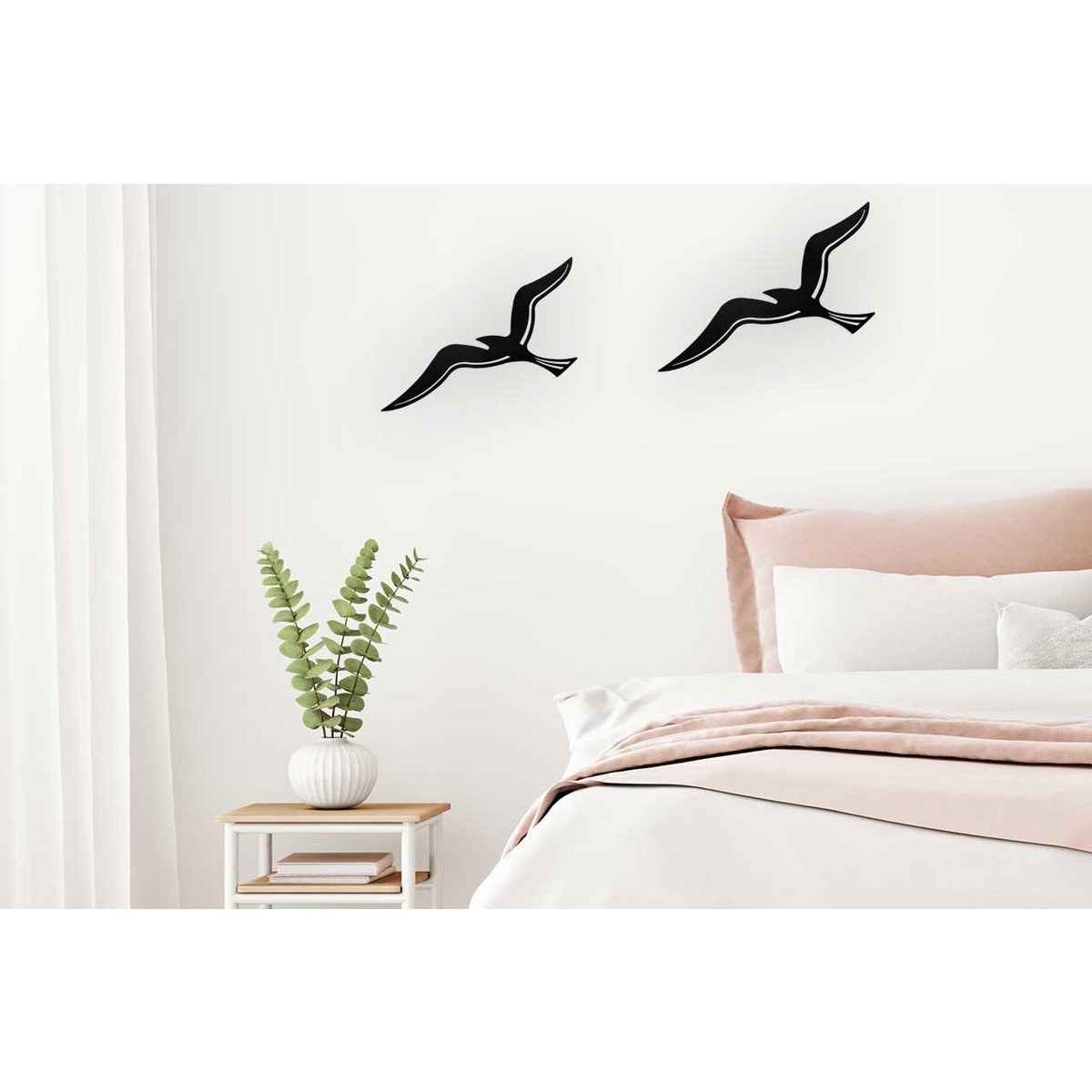 Metalen wanddecoratie meeuwsilhouet