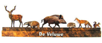 De Veluwe houten decoratie met bosdieren, 30 cm, staand ornament