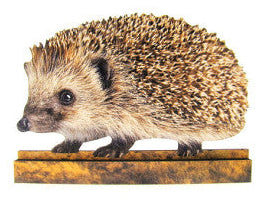 Egel houten decoratie, 10 cm, staand ornament