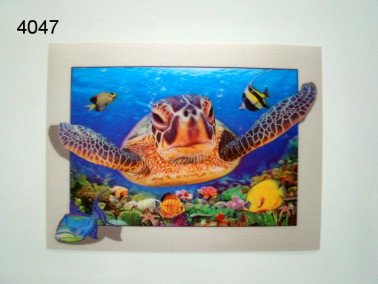 Zeeschildpad 3D poster, 30 x 40 cm