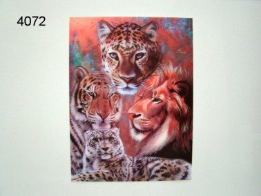 Wild cats 3D poster, 30 x 40 cm