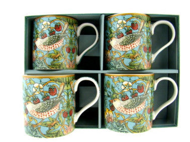 Strawberry Thief mokkenset 4 stuks, William Morris
