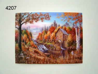 Huis met waterrad 3D poster, 30 x 40 cm