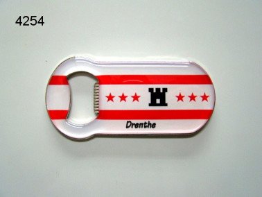 Drenthe vlag flesopener met magneet