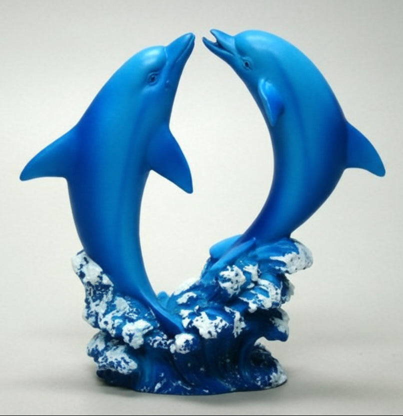 Springende dolfijnen beeldje, 11,5 cm