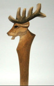 Hert houten balpen met gesneden dier, decoratief design
