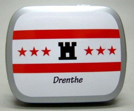 Drenthe vlag, blikje met pepermunt, 14 gram