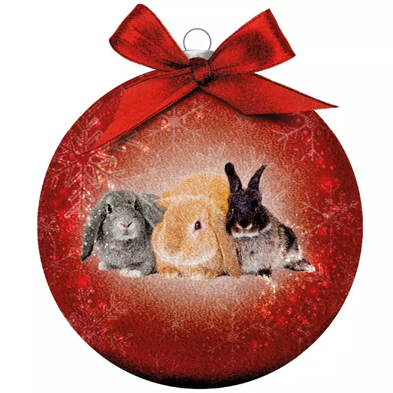 Konijnen kerstbal