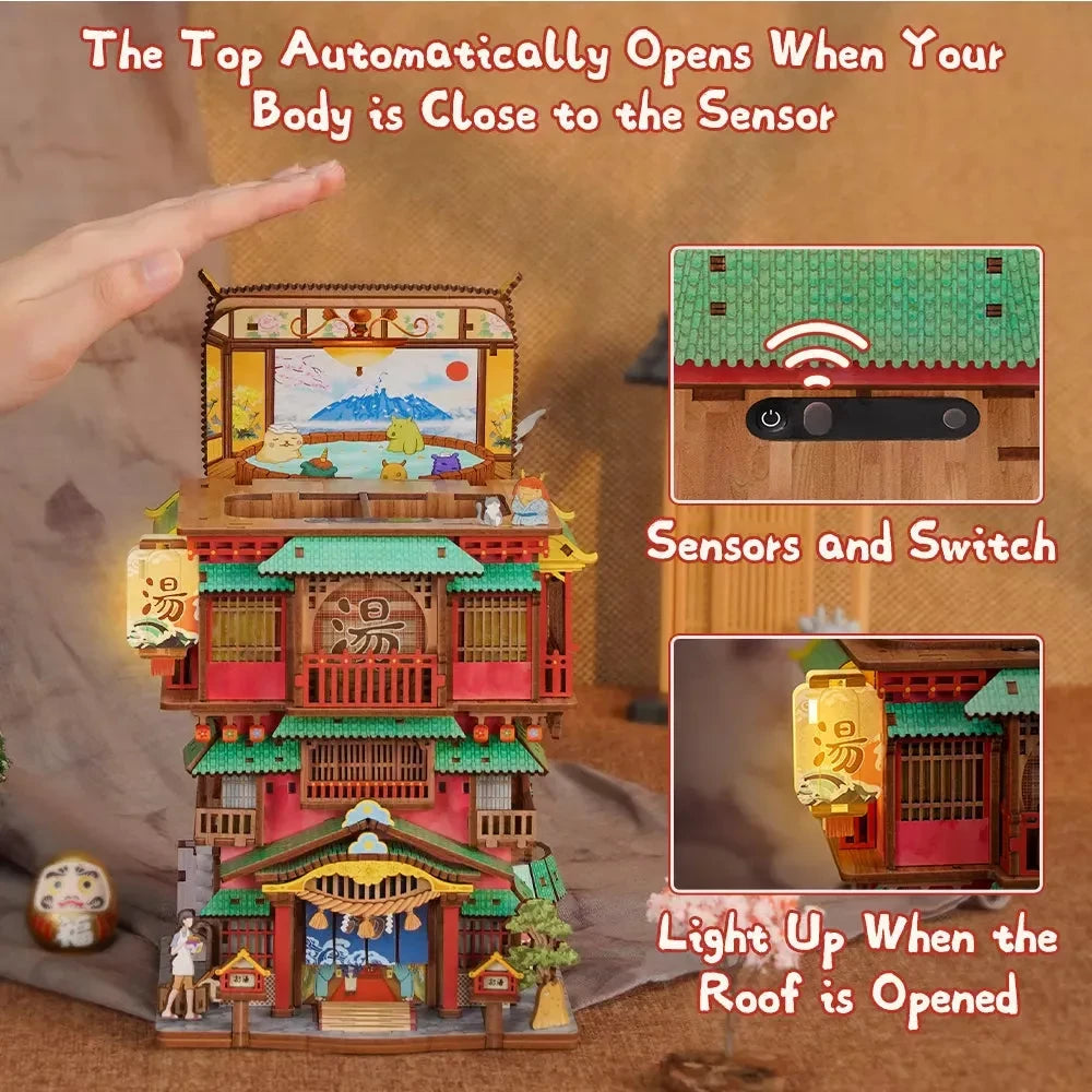 DIY book nook onsen saga, 24,8 cm