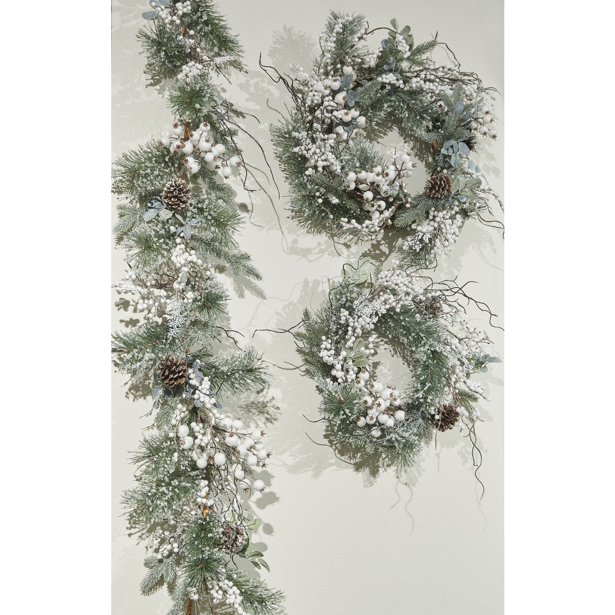 Besneeuwde kerstkrans met glitters, Ø 40 cm