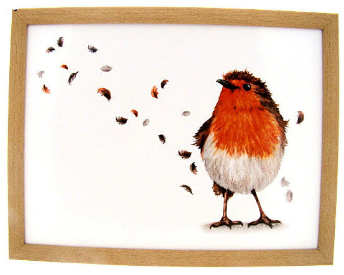 Schootkussen roodborstje 44 × 34 × 8 cm