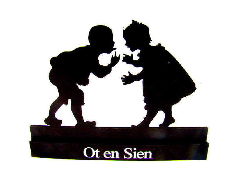 Ot en Sien houten decoratie, staand, 15 × 1,4 × 11 cm