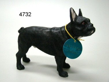 Franse bulldog, zwart, 10 cm