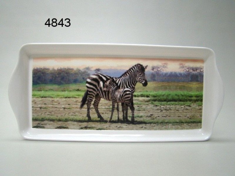 Zebra dienblad, 18 x 40 cm