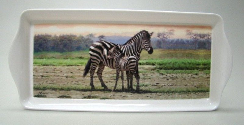 Zebra dienblad, 18 x 40 cm