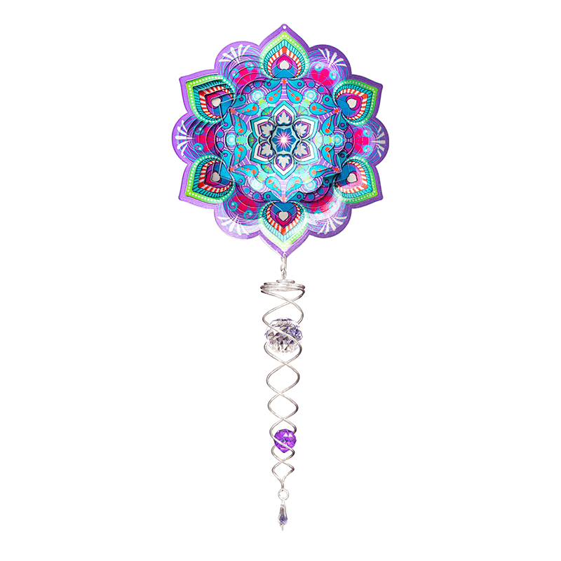 Zonvanger Spin Art Mandala Lotus Flower Artist Crystal Tail 60 cm