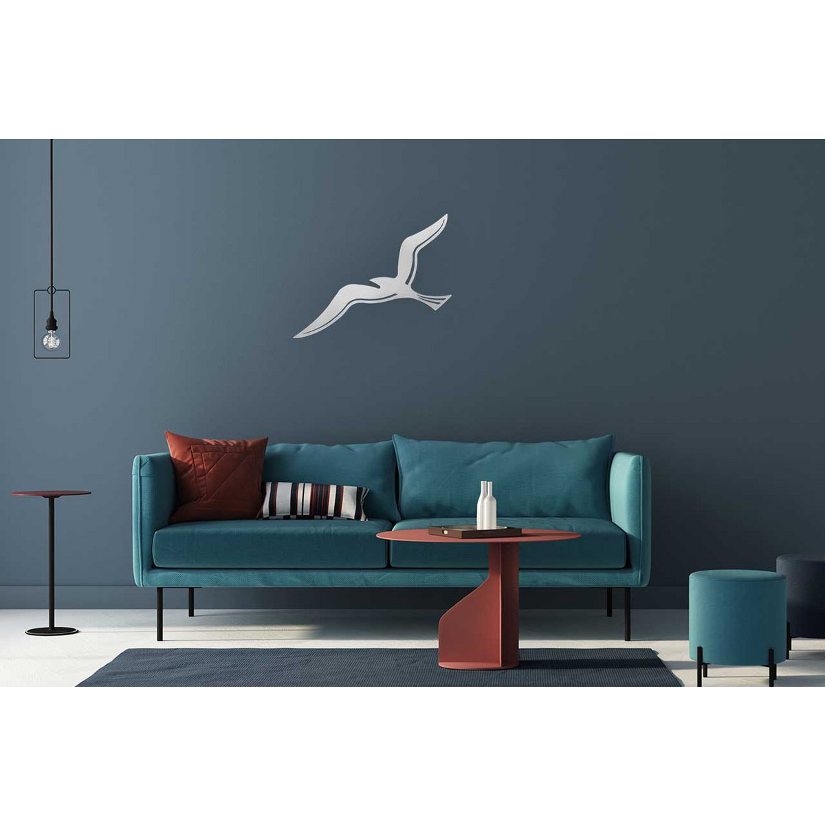 RVS wanddecoratie meeuw seagull