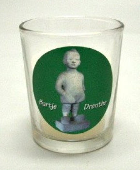 Bartje sfeerlichtje glas met kaars, 6 cm