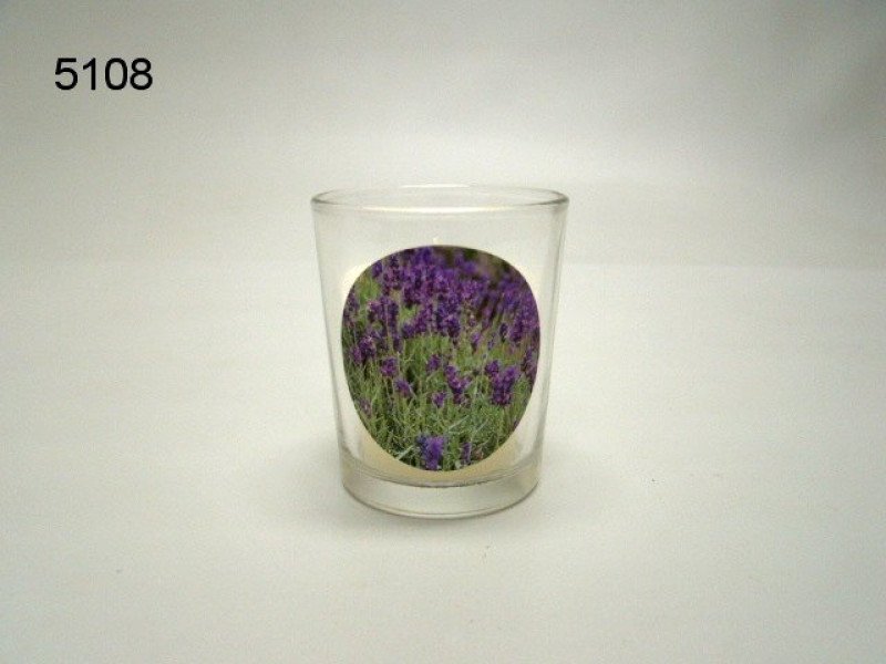 Lavendel, sfeerlichtje met kaars
