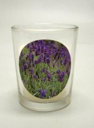 Lavendel sfeerlichtje met kaars, 6 cm