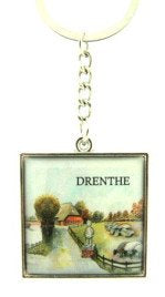 Drenthe sleutelhanger met Bartje, 4 x 4 cm