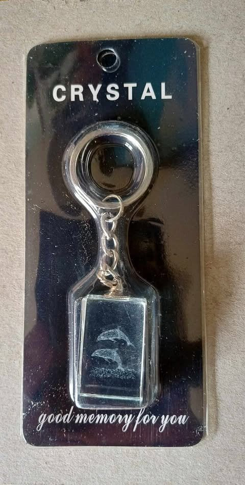 Dolfijn sleutelhanger, glas