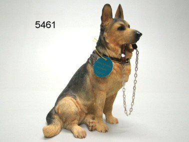 Herdershond met riem, 19 cm