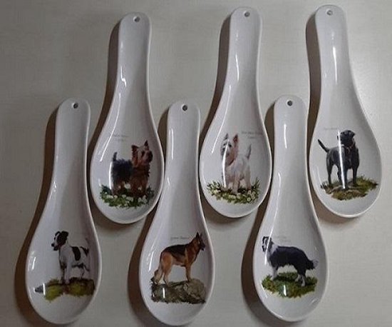 Hond bestekhouders, set van 6