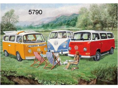 Camper vans, wenskaart, 14 x 20 cm