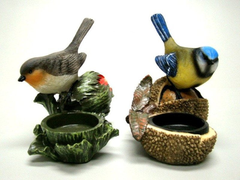Vogel waxinelichthouder set, 2 stuks