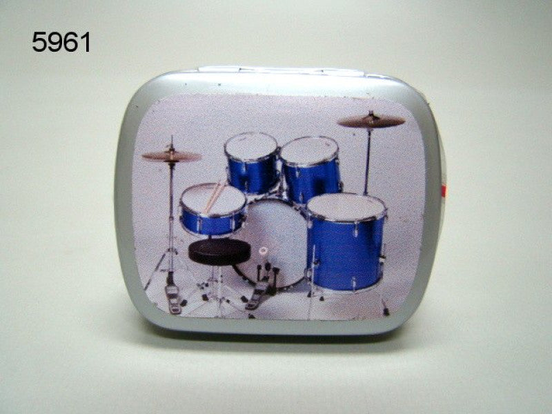 Drumstel, blikje met pepermunt